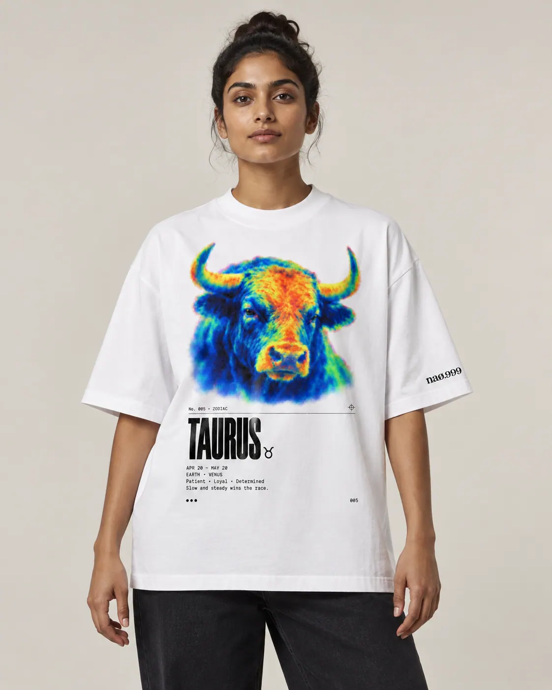 Taurus, t-shirt blanc, porte